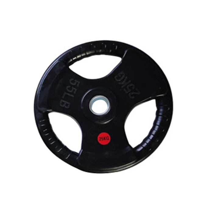 Weightlifting Hard Pull Rubber Barbell Plates Large Hole Bar Barbell Plates Three Hole Handheld Barbell