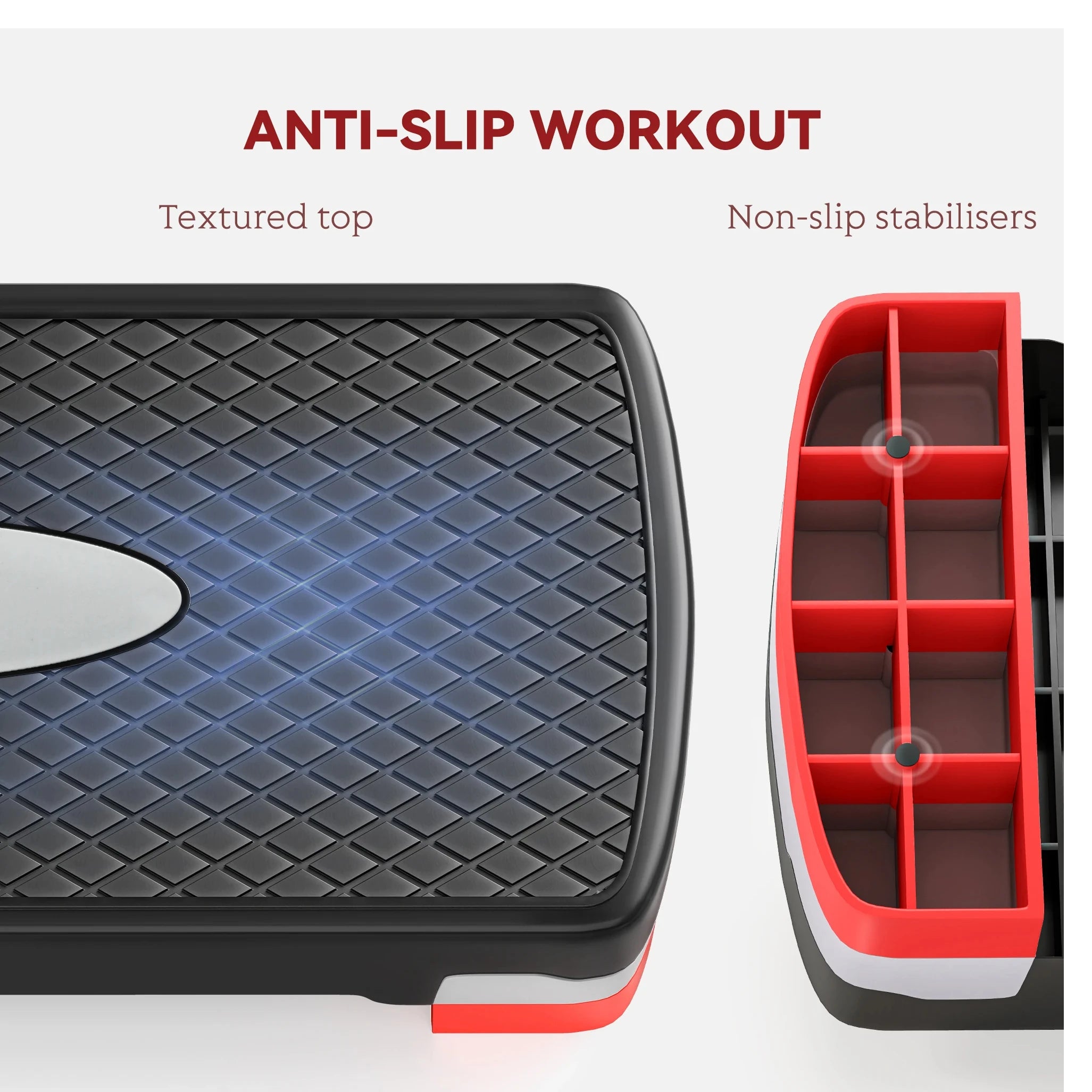 Step for Fitness with Adjustable Height 2 Levels of 10/15 cm Load 150 kg
