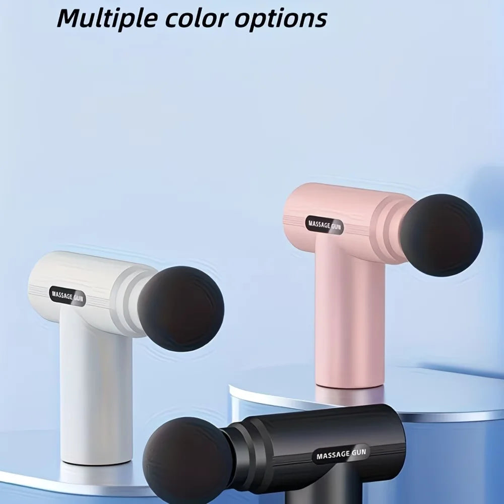 Lightweight Portable Massage Gun, Electric Handheld Massaging Device for Daily Use on Back Neck Waist All Body Parts