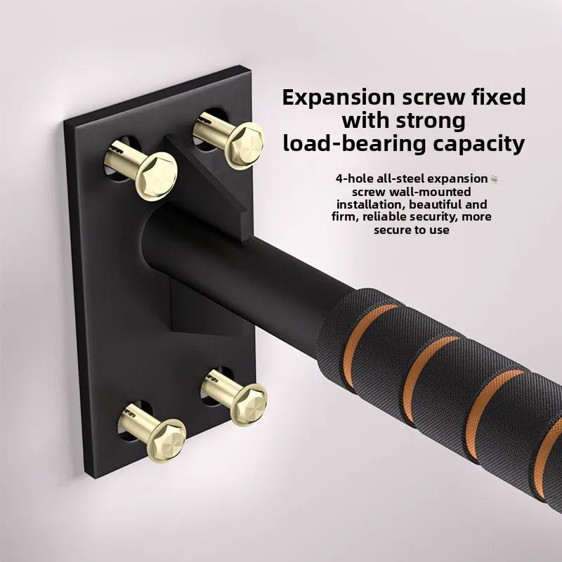 Solid Round Steel Unilateral Horizontal Bar Indoor Household Pull-up High Load-bearing Wall Installation Fitness Equipment