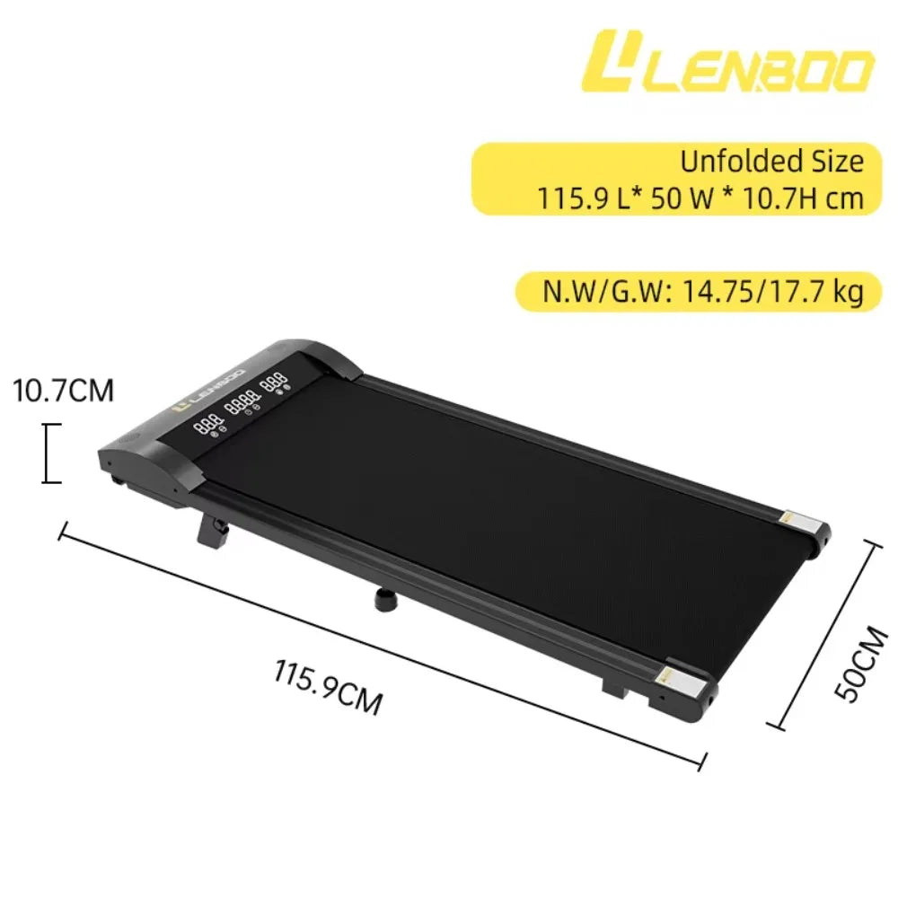 Portable Walking Pad Home Hub Treadmill Incline 0.75-2.0HP Motor 1-6km/h Speed Small Home Use Electric