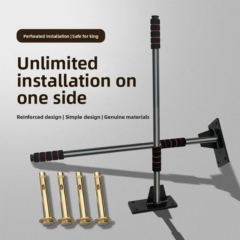 Solid Round Steel Unilateral Horizontal Bar Indoor Household Pull-up High Load-bearing Wall Installation Fitness Equipment