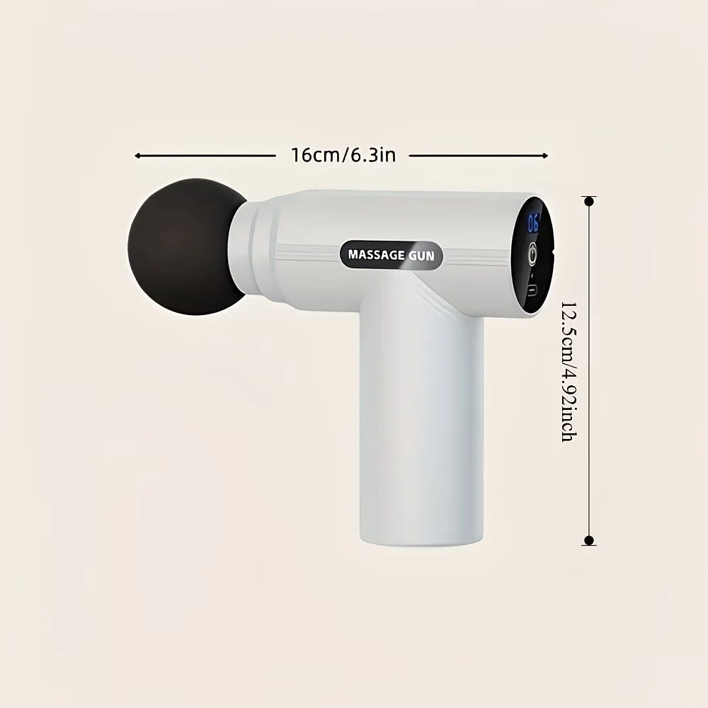 Lightweight Portable Massage Gun, Electric Handheld Massaging Device for Daily Use on Back Neck Waist All Body Parts