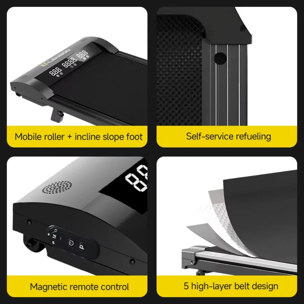 Portable Walking Pad Home Hub Treadmill Incline 0.75-2.0HP Motor 1-6km/h Speed Small Home Use Electric