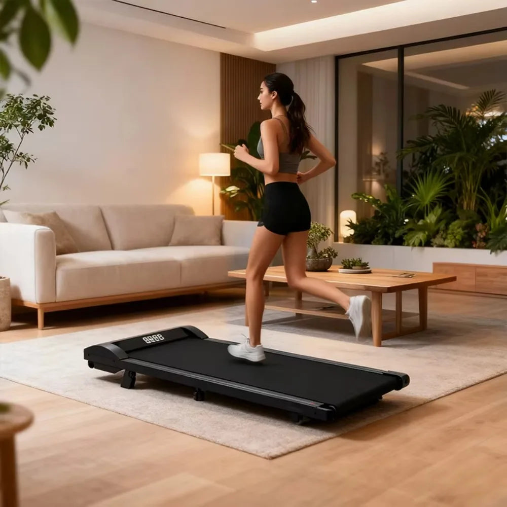 Portable Walking Pad Home Hub Treadmill Incline 0.75-2.0HP Motor 1-6km/h Speed Small Home Use Electric