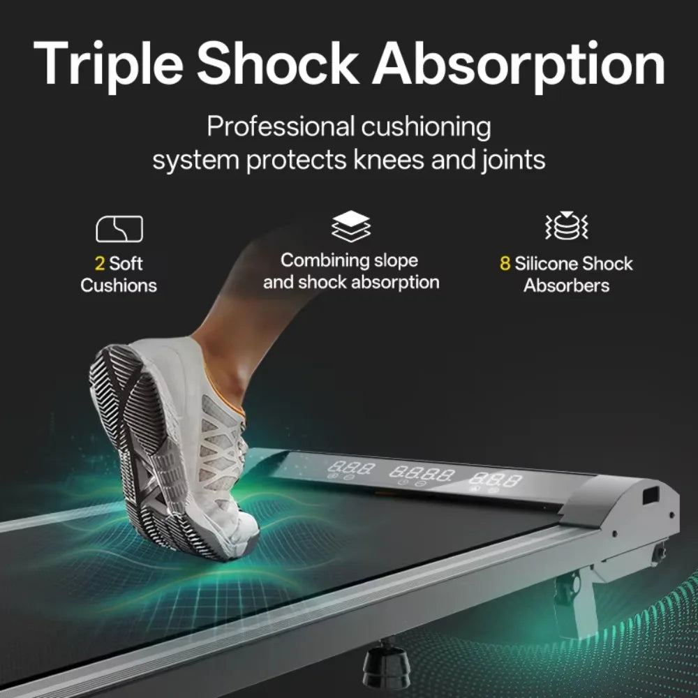 Portable Walking Pad Home Hub Treadmill Incline 0.75-2.0HP Motor 1-6km/h Speed Small Home Use Electric