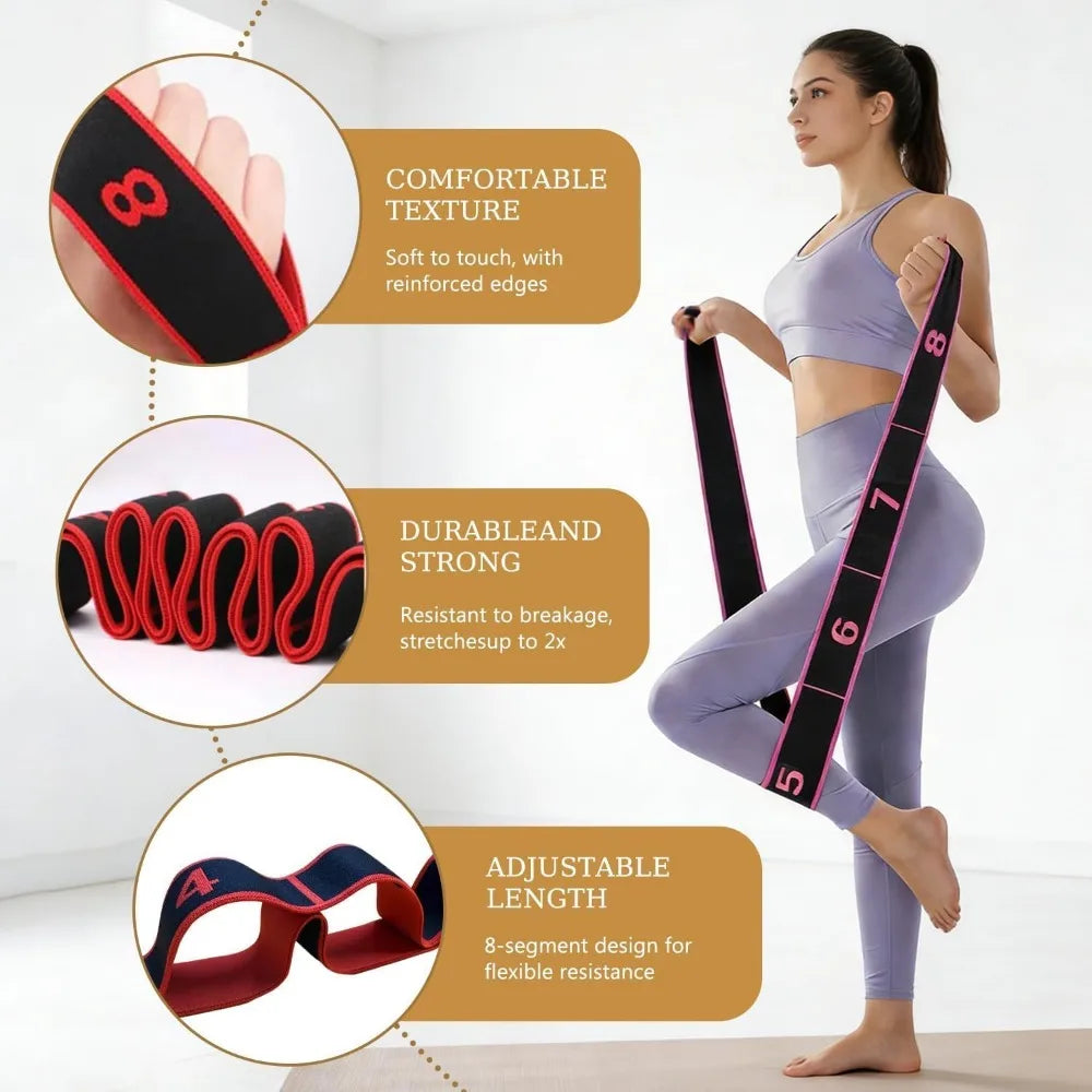 Numbered Fabric Resistance Bands For Men Women Non Slip Elastic Exercise Bands With Loops For Yoga Pilates Physical Therapy Home