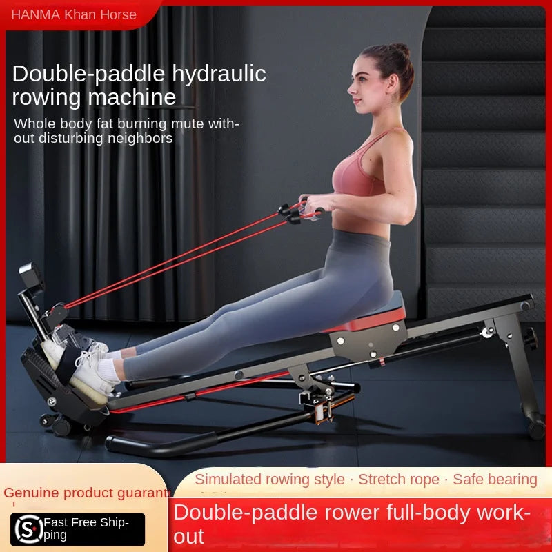 Hanma Rowing Machine Hydraulic Water & Wind Resistance Indoor Home Fitness Equipment Weight Loss Model F12 300kg Capacity
