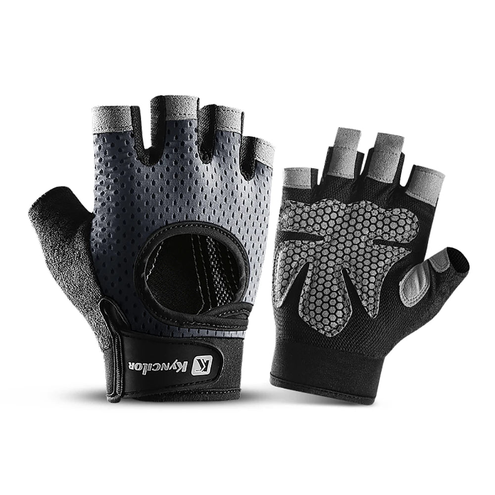Sports Fitness Men And Women Weightlifting Breathable Non-Slip Silicone Half-Finger Cycling Gloves