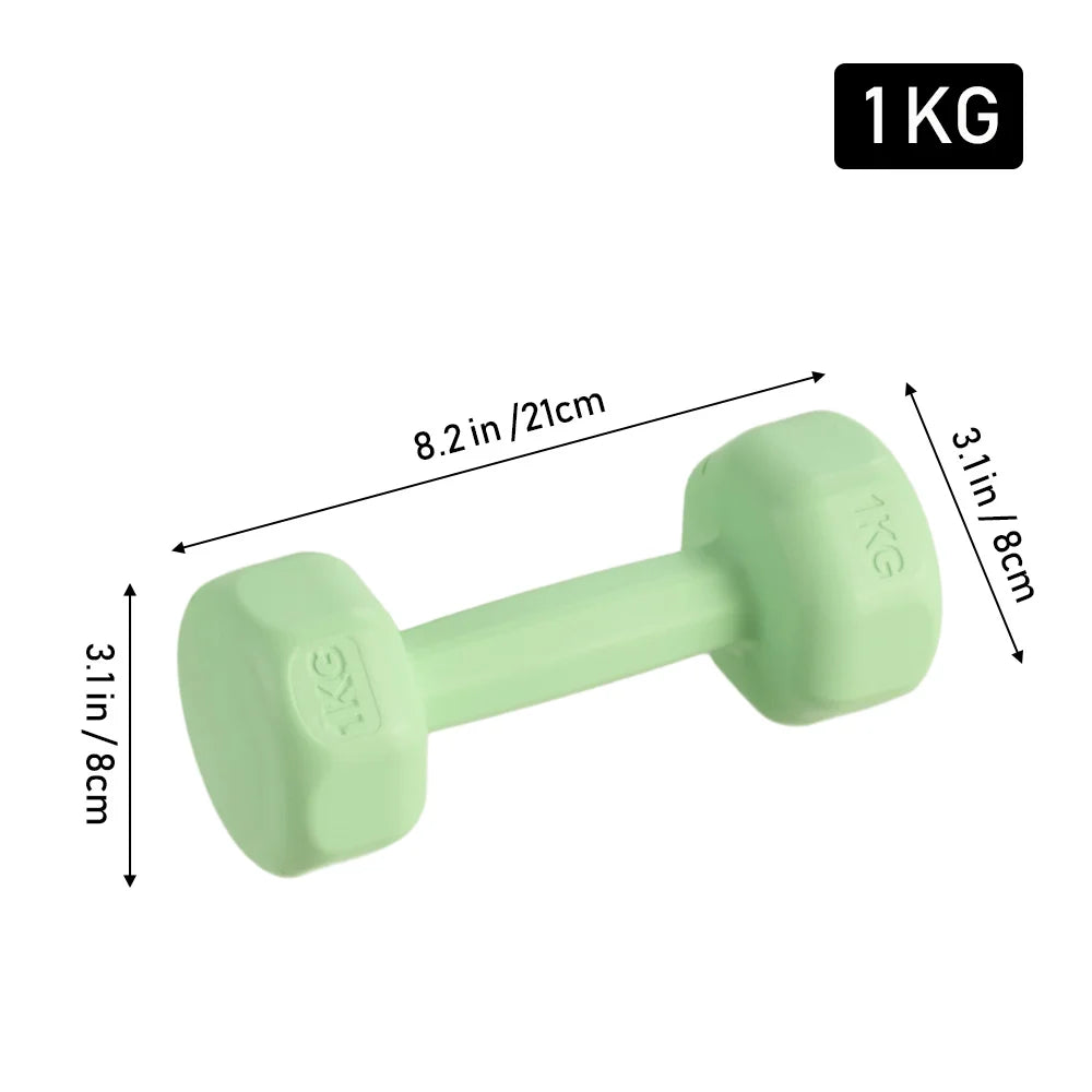 2PCSPair 1kg Ladies Women Dumbbells Set Aerobic Training Hand Weights Workout Gym Home Fitness