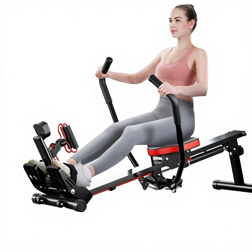 Hanma Rowing Machine Hydraulic Water & Wind Resistance Indoor Home Fitness Equipment Weight Loss Model F12 300kg Capacity