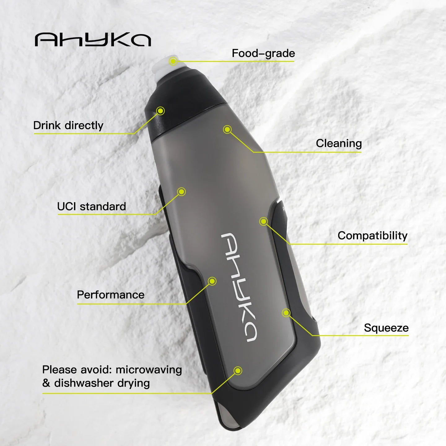AhyKa Bicycle Aerodynamic Water Bottle Bracket Set 600ml Bike Water Bottle Road MTB Bike Frame Down Tube Riding Water Kettle